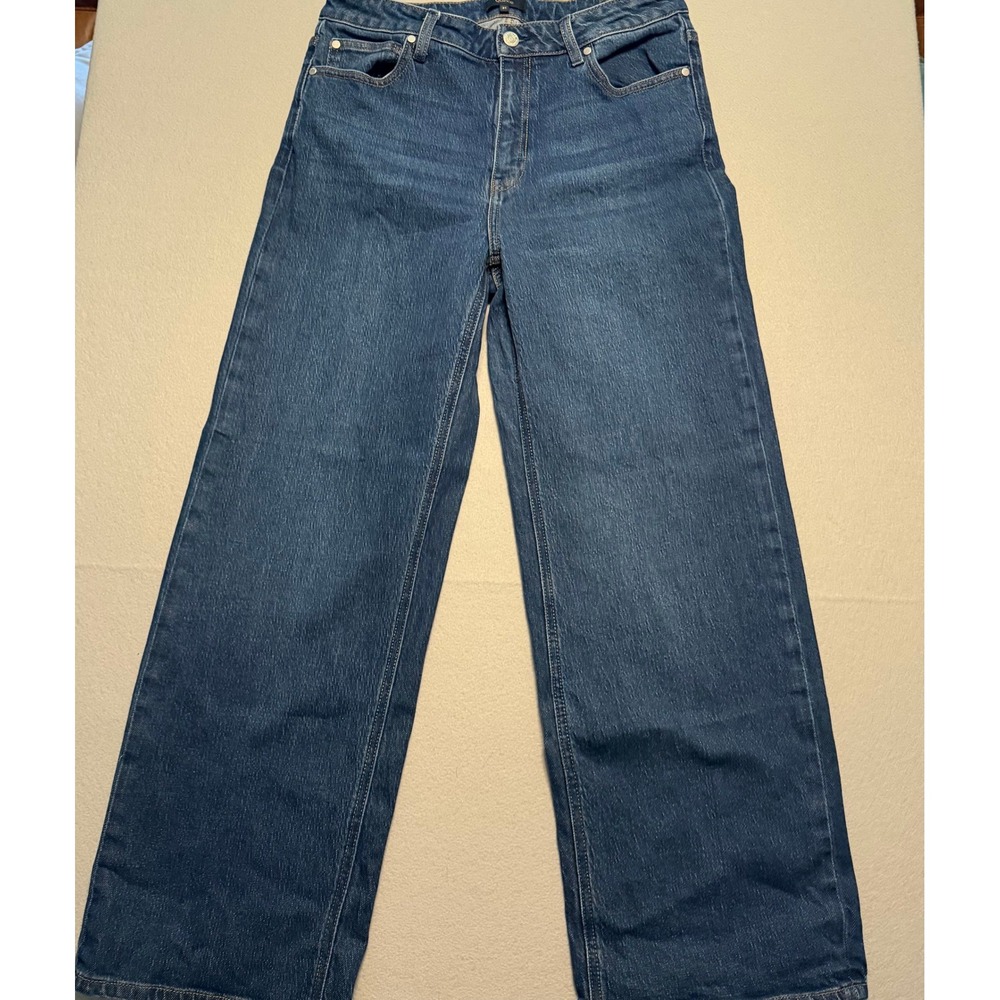Quince Bella Stretch Relaxed Straight Jeans Stormy Blue Denim Women Size 31